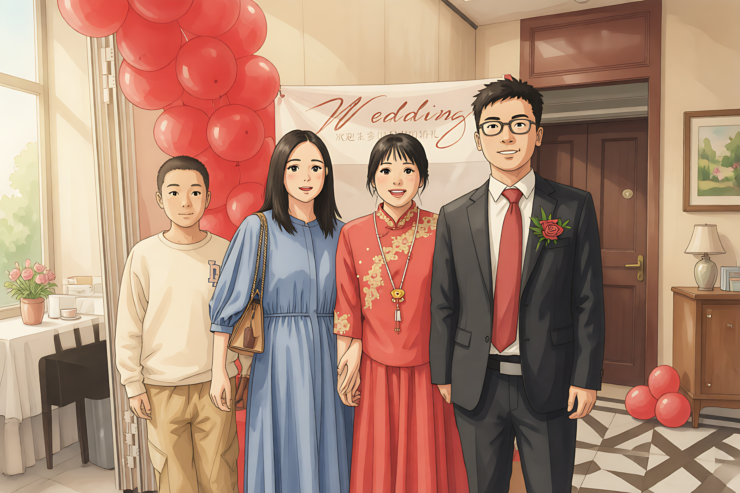 四人合影吉卜力版